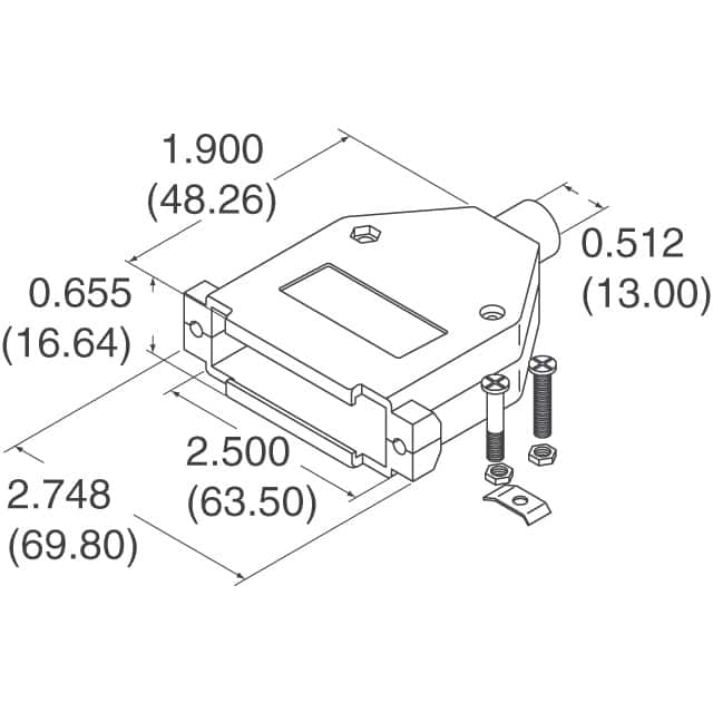 979-037-020R121 NorComp Inc.  Capots de connecteurs D-Sub en forme de D
